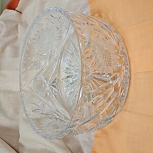 8" Sunflower Cut Crystal Bowl from 1960s